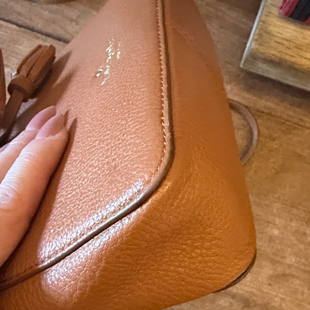 Kate Spade Brown Pebbled Leather Tassel Crossbody Bag - Picture 9 of 10